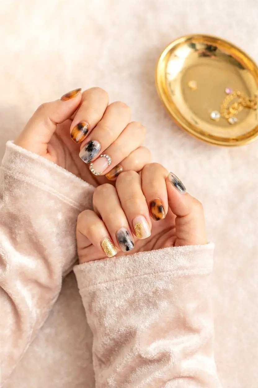 short square nail designs simple