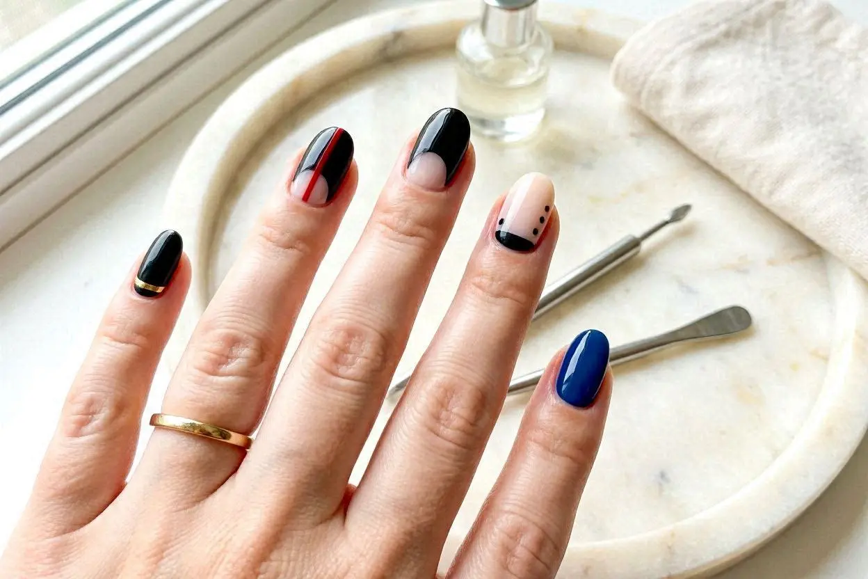 simple black nail designs