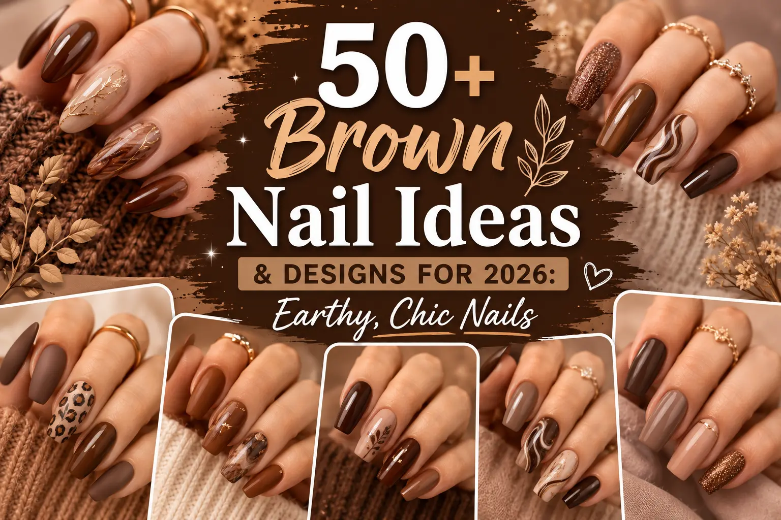 simple brown nail designs