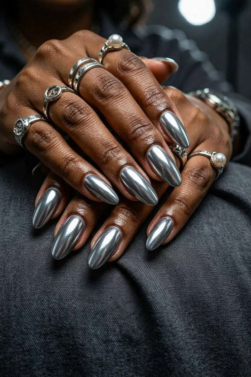 simple grey nail designs