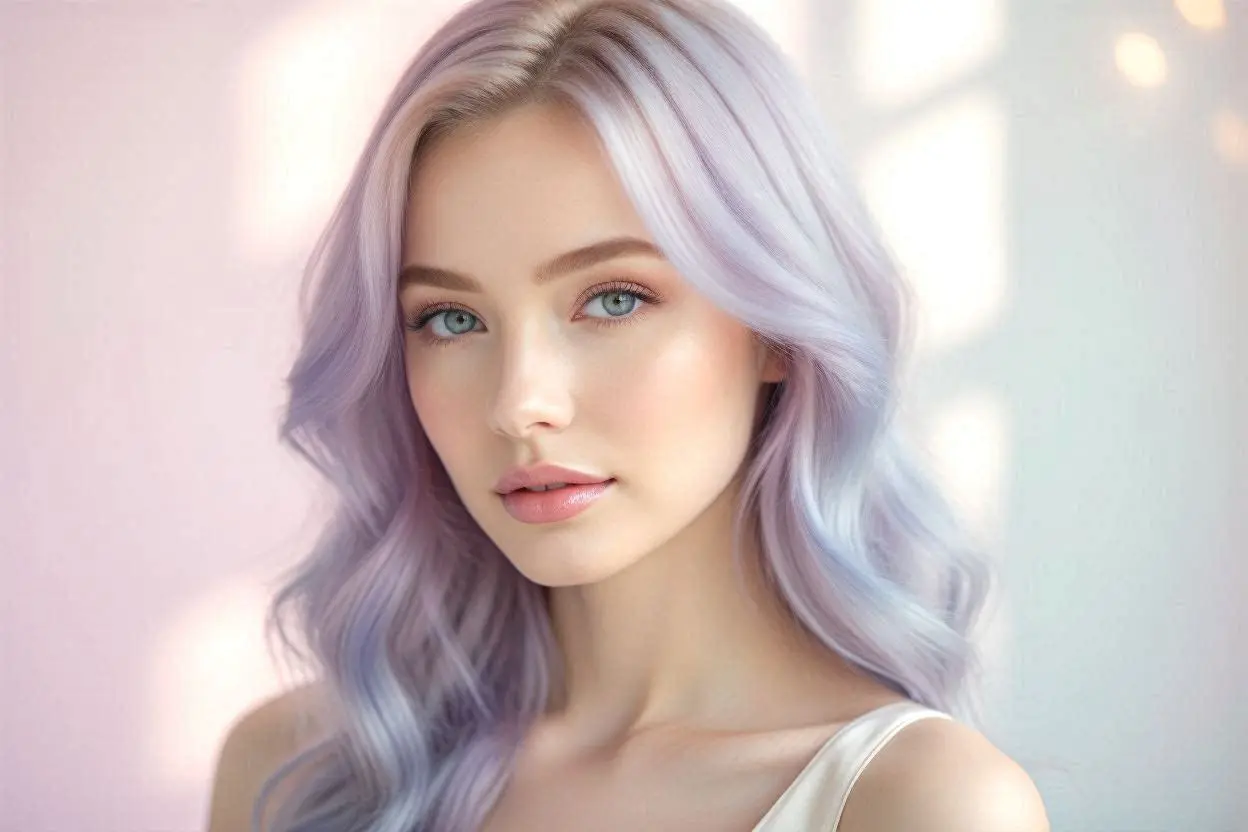 washed pastel blue and pink hair