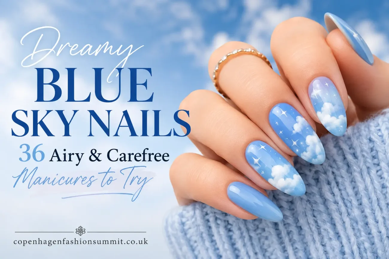 36 Dreamy Blue Sky Nails