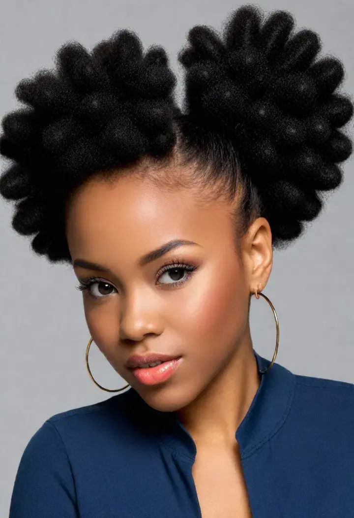 Afro Puffs Curly Hairstyle