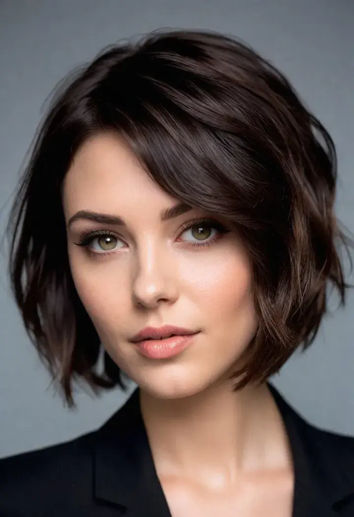  Angular Wavy Bob for wavy hairstyle
