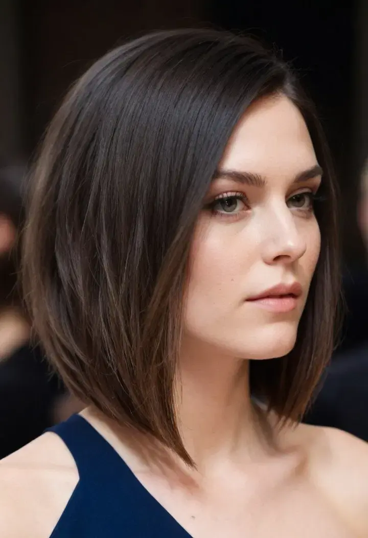. Asymmetrical Lob for medium length hairstyle