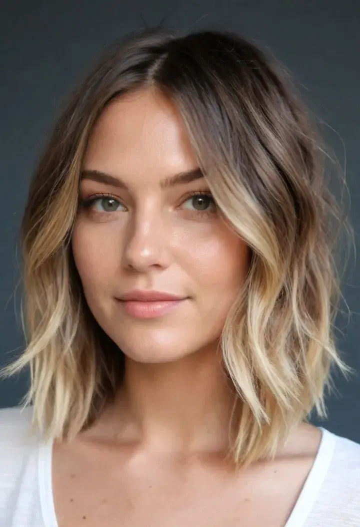 . Beachy Lob for medium length hairstyle