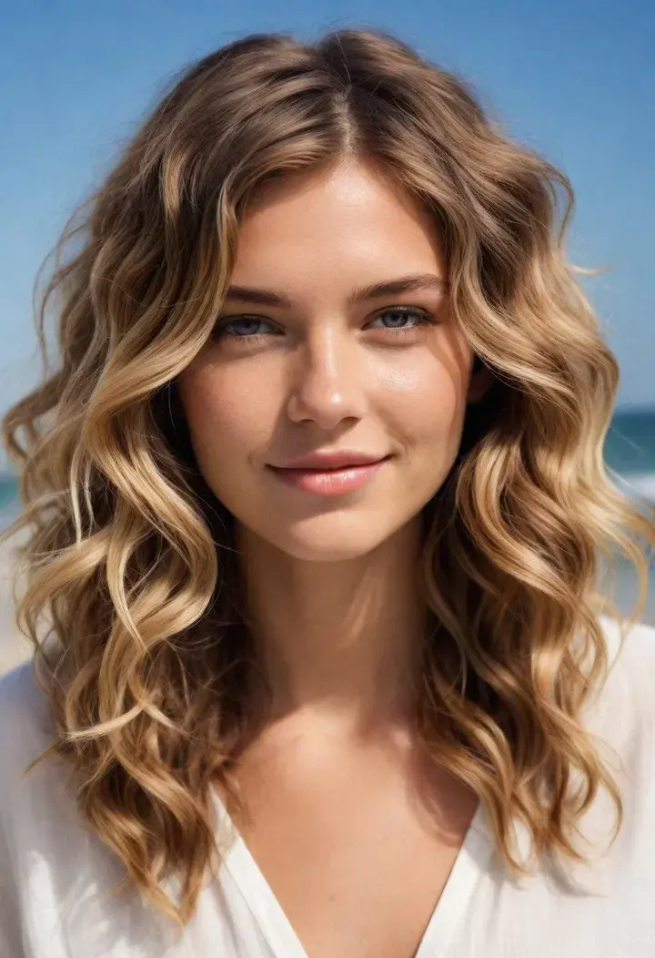 Beachy Waves Curly Hairstyle