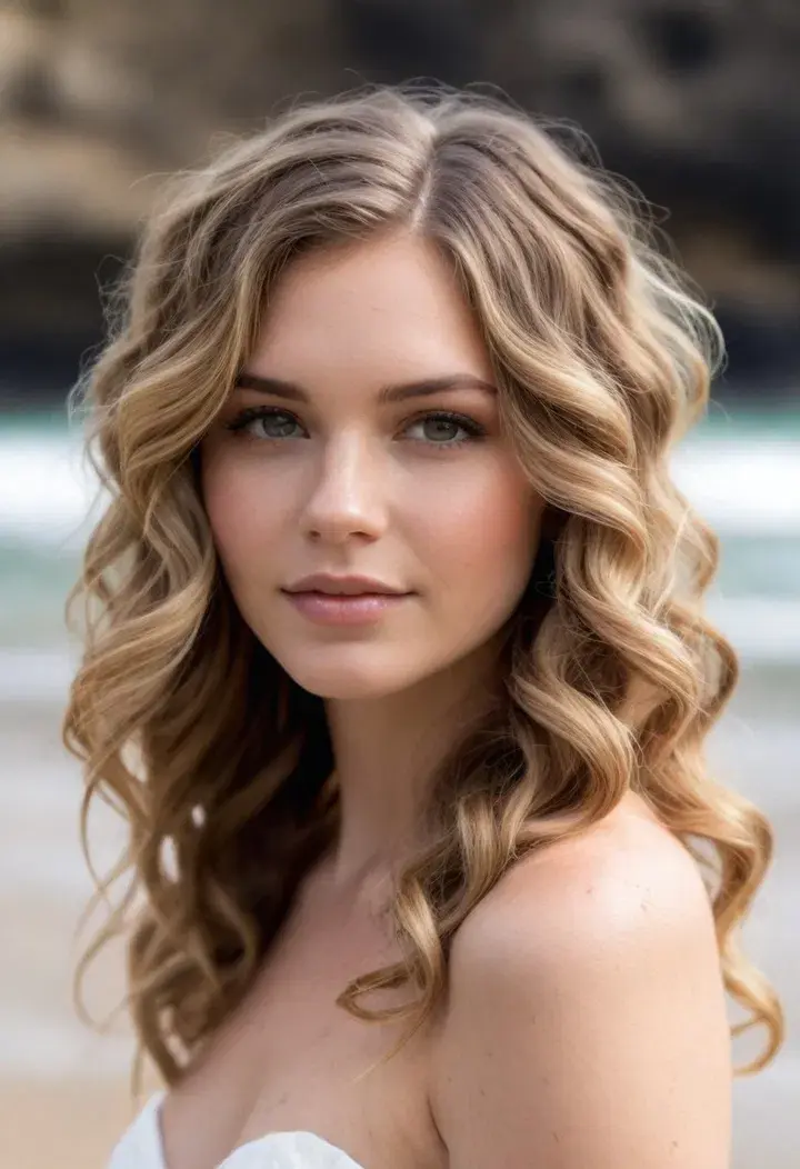 Beachy Waves Wedding Hairstyle