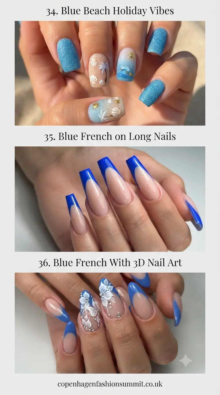 Dreamy Blue Sky Nails: 36 Airy & Carefree Manicures to Try 13 Blue Sky Nails Ideas Last Part