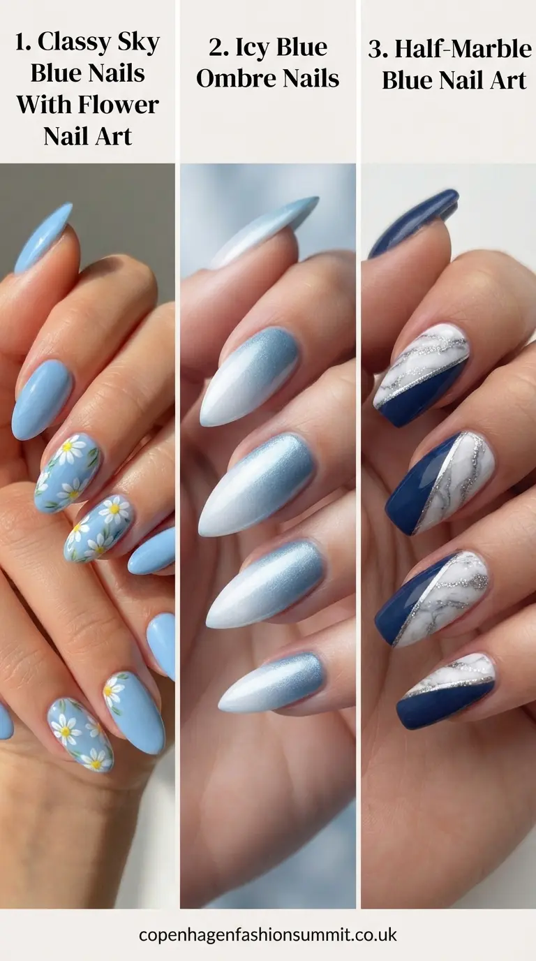 Dreamy Blue Sky Nails: 36 Airy & Carefree Manicures to Try 2 Blue Sky Nails Ideas Part 1
