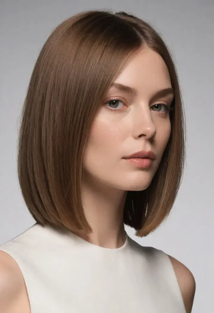  Blunt Mid-Length Cut for medium hairstyle
