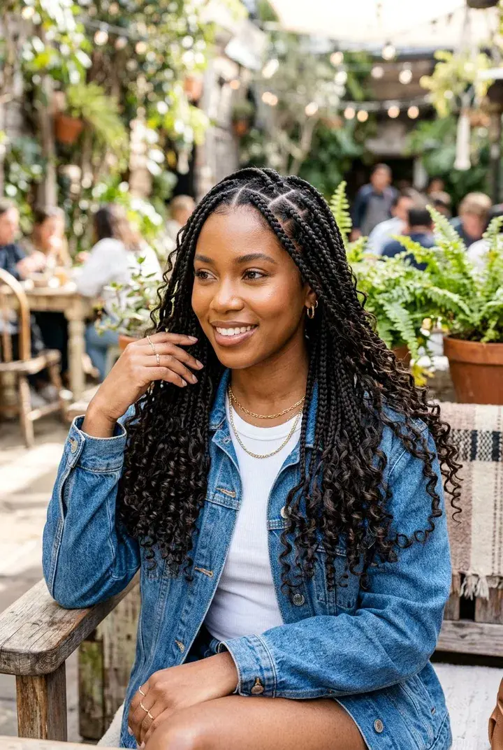  Boho Box Braids hairstyle