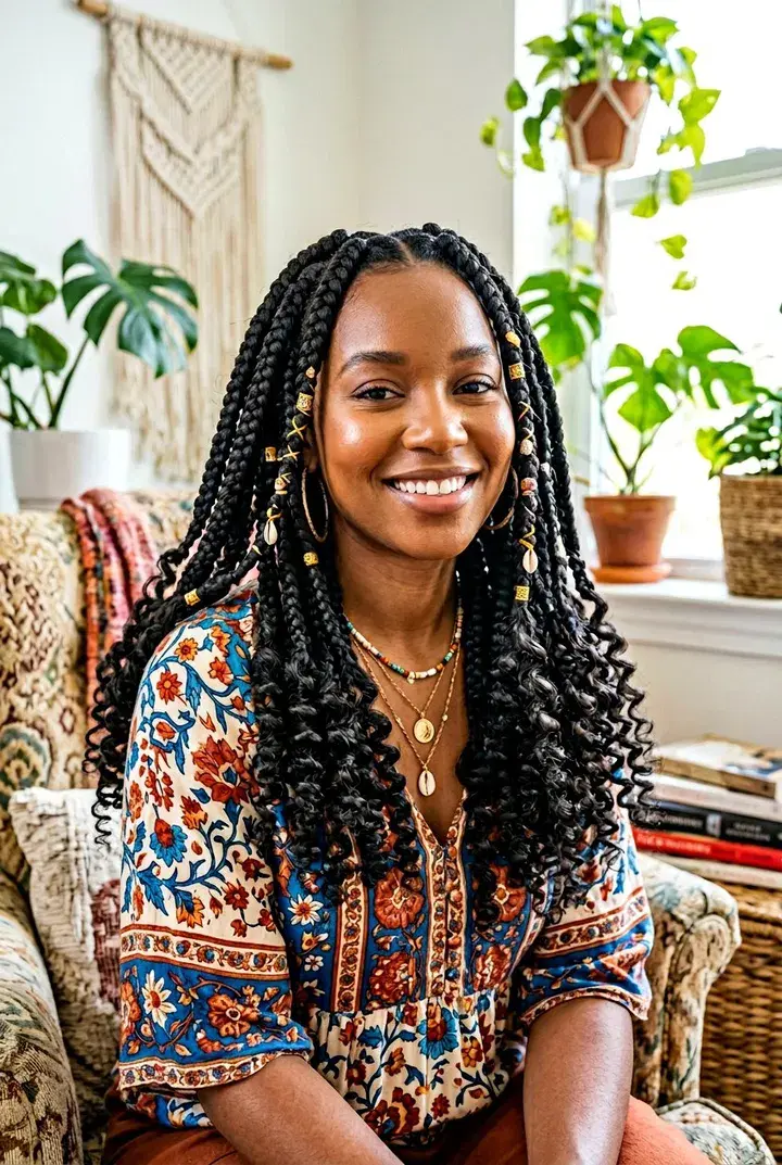 Boho Jumbo Braids hairstyle