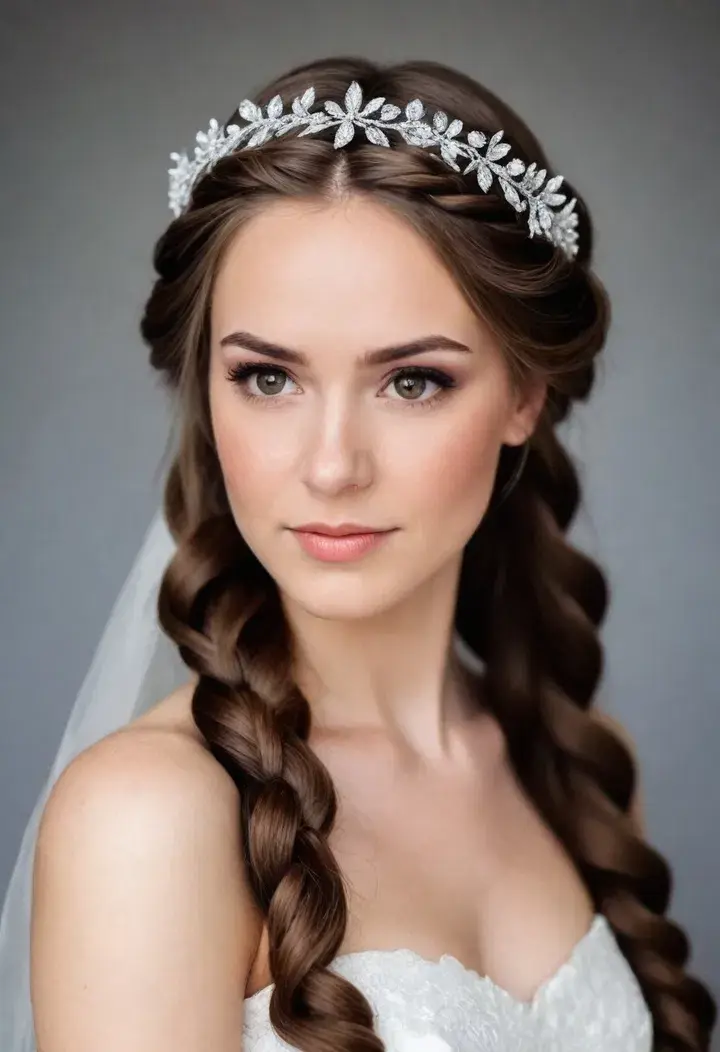Braided Crown Wedding Hairstyle