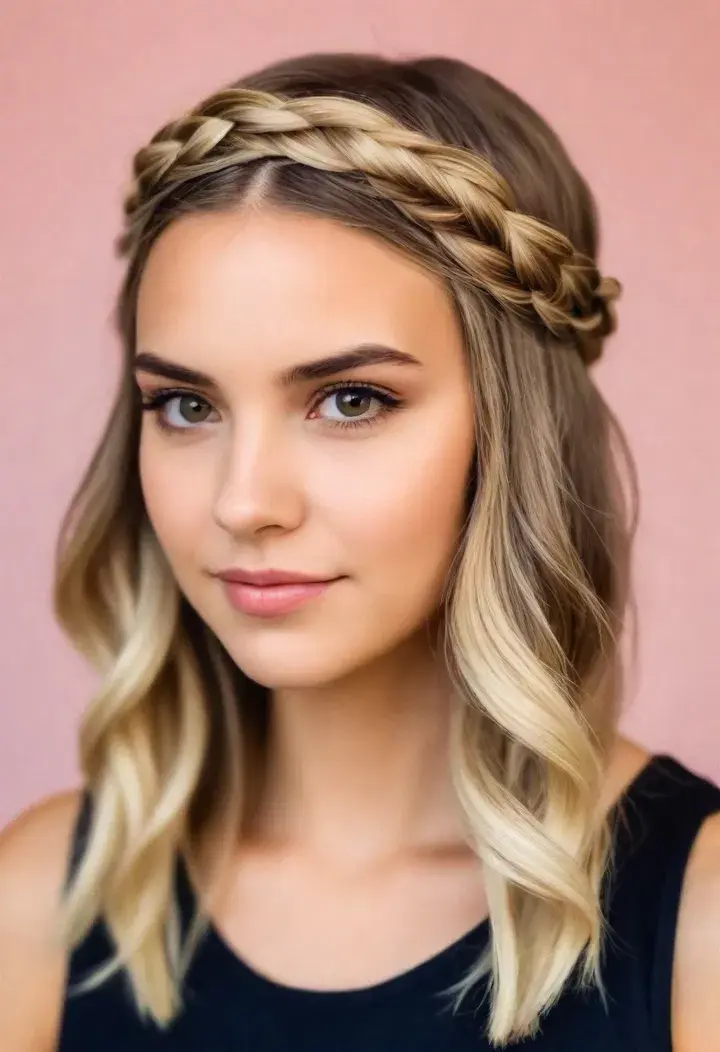 Braided Crown for Medium length hairstyle