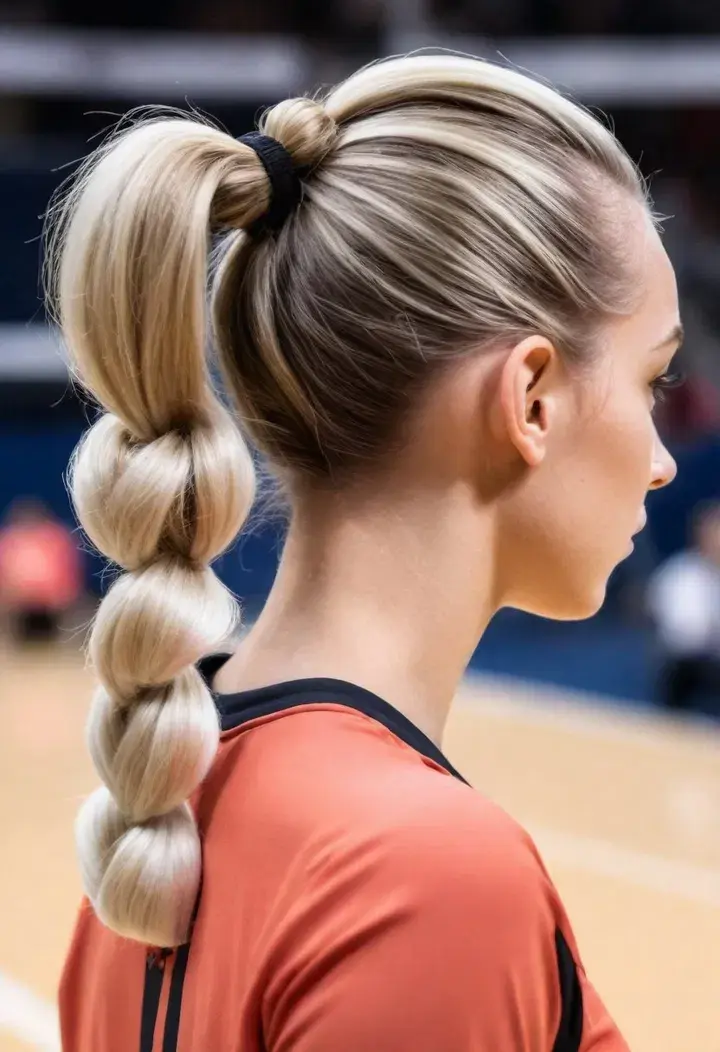 . Bubble Ponytail volleyball haircut