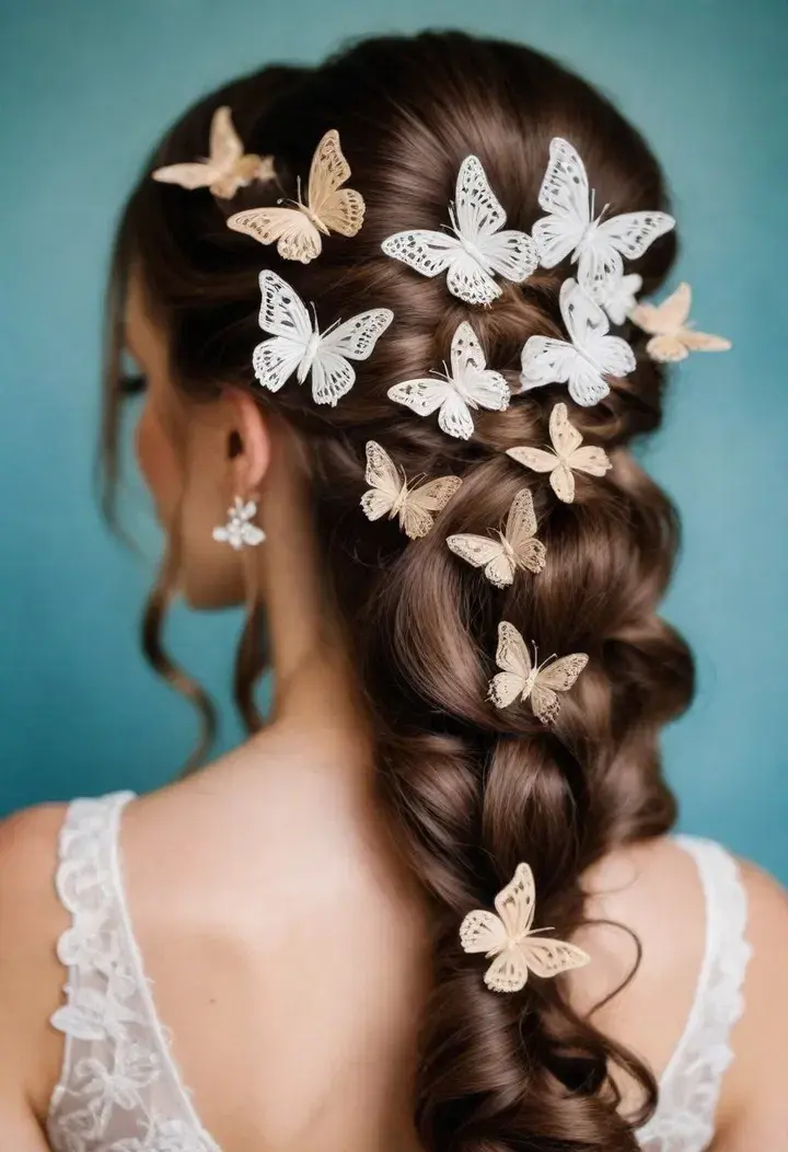 Butterfly Clips Wedding Hairstyle
