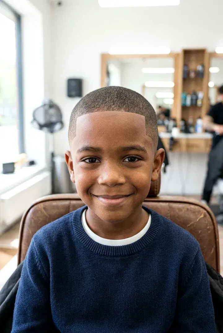 Buzz Cut with Line Up Graduation Haircut