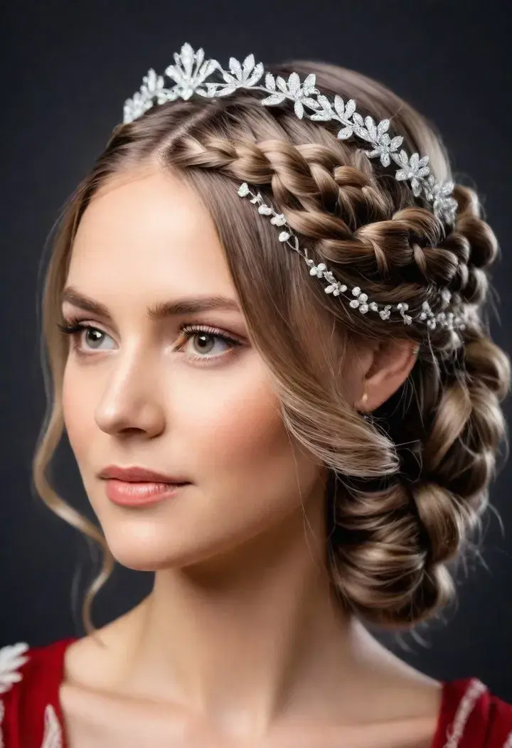 Crown of Braids Wedding Hairstyle