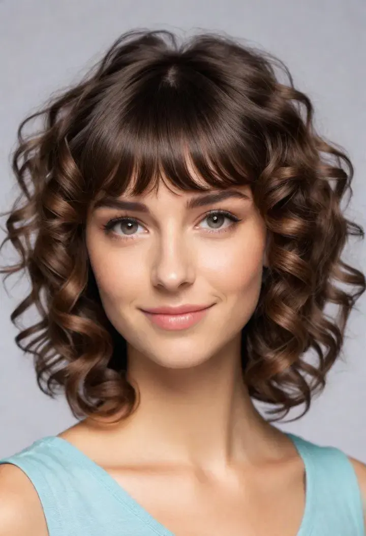 Curly Bangs Hairstyle