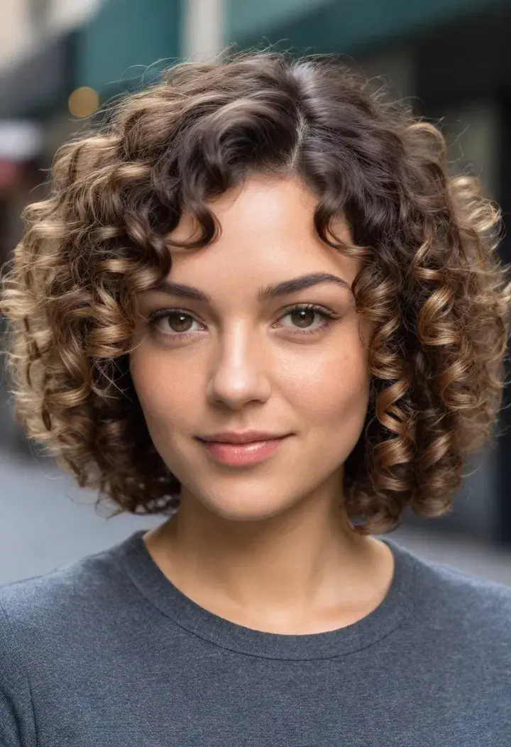 Curly Bob Short Hairstyle For Women 