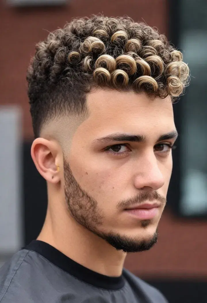 Curly Hair Fade hairstyle for men