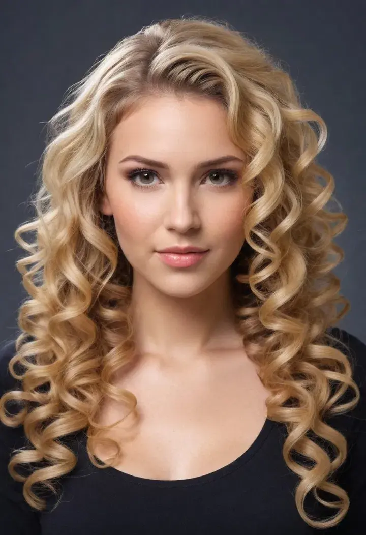 Curly Half Up Half Down Hairstyle For Women 