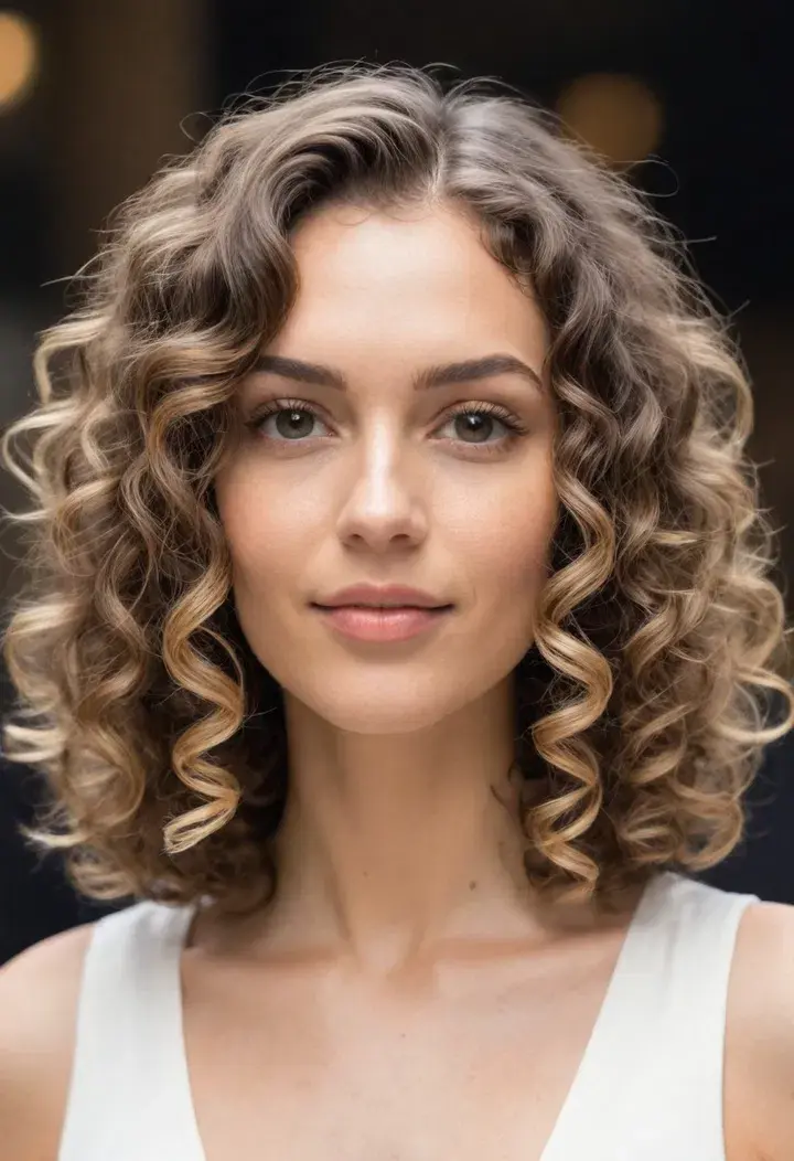 Curly Lob Hairstyle