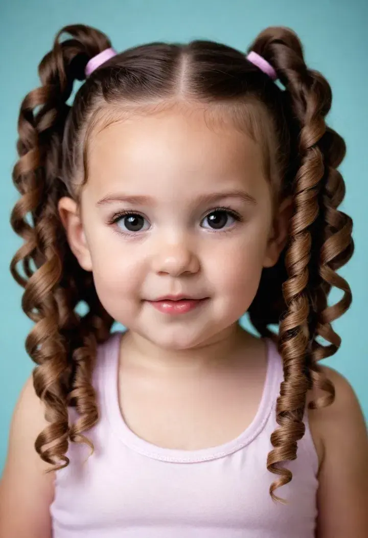 Curly Pigtails Cute Baby Hairstyle