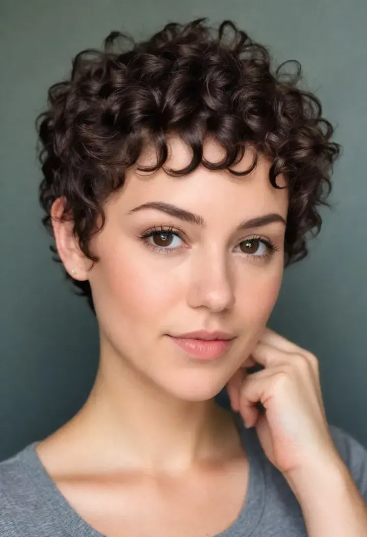 Curly Pixie Cut Short Hairstyle For Women
