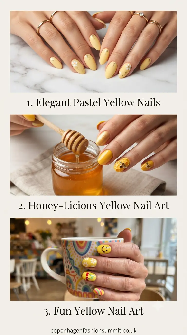 37+ Bright Yellow Nail Ideas to Brighten Up Your Summer 2 Cute Yellow Nail Designs Part 1