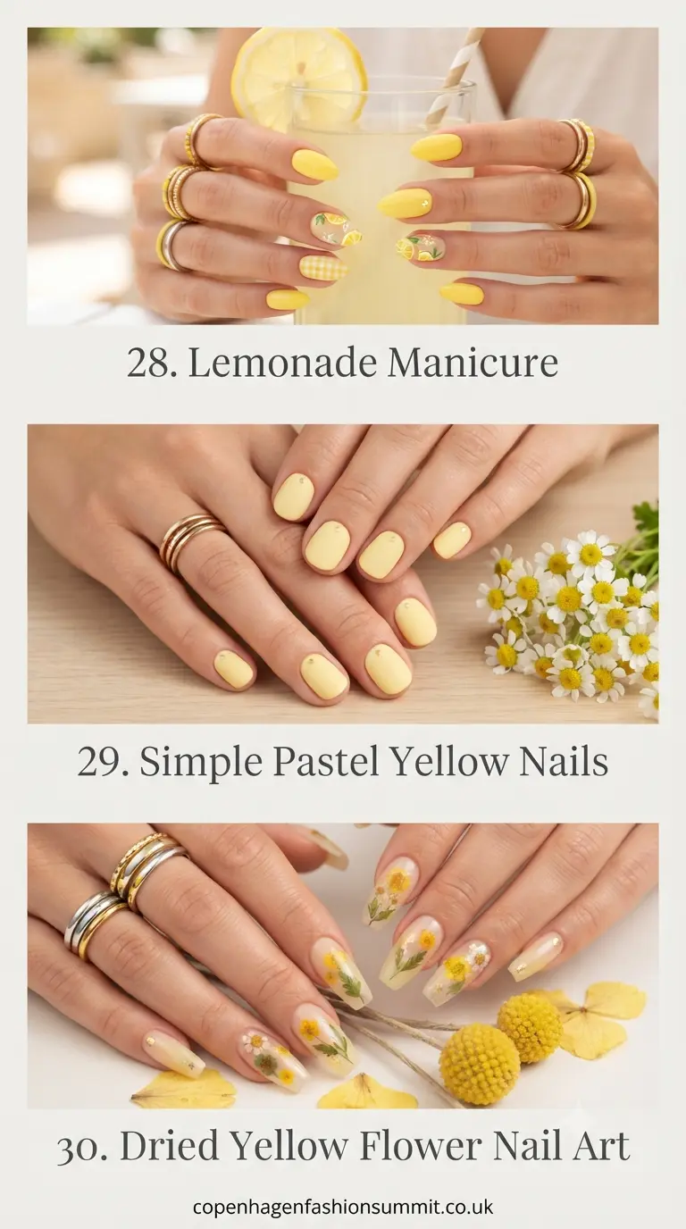 37+ Bright Yellow Nail Ideas to Brighten Up Your Summer 11 Cute Yellow Nail Designs Part 10