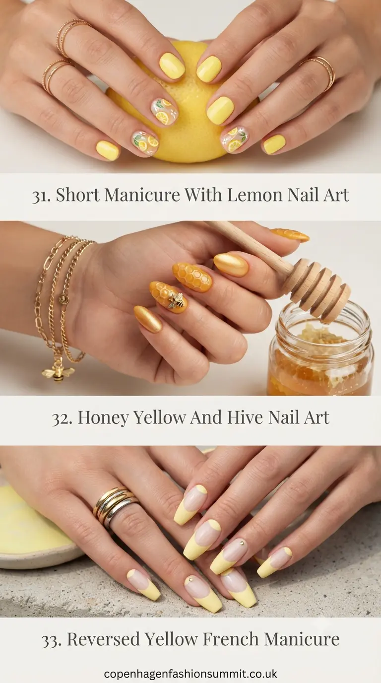 37+ Bright Yellow Nail Ideas to Brighten Up Your Summer 12 Cute Yellow Nail Designs Part 11