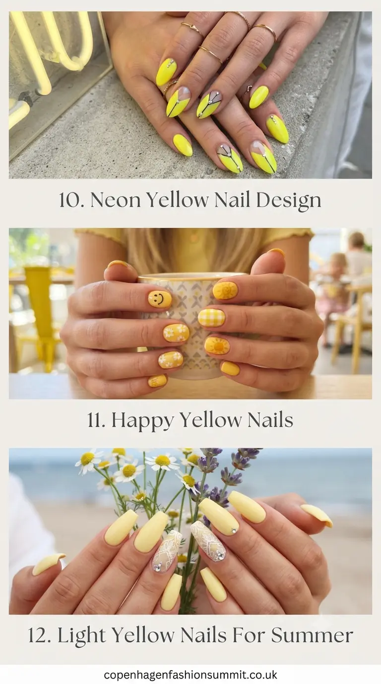 37+ Bright Yellow Nail Ideas to Brighten Up Your Summer 5 Cute Yellow Nail Designs Part 4