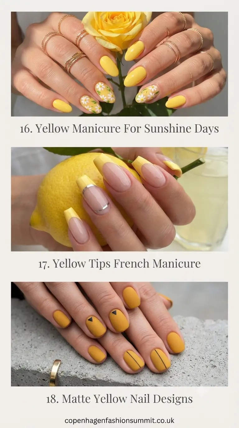 37+ Bright Yellow Nail Ideas to Brighten Up Your Summer 7 Cute Yellow Nail Designs Part 6