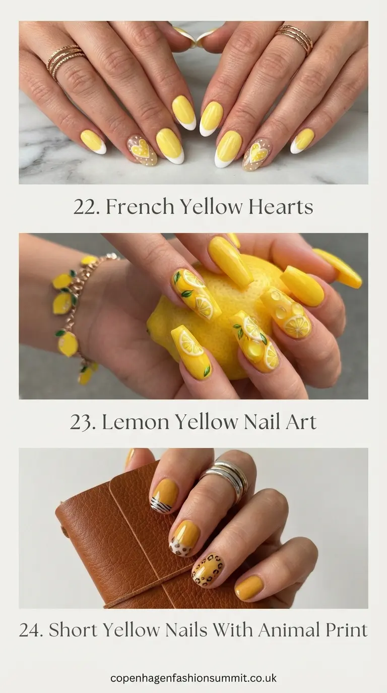37+ Bright Yellow Nail Ideas to Brighten Up Your Summer 9 Cute Yellow Nail Designs Part 8