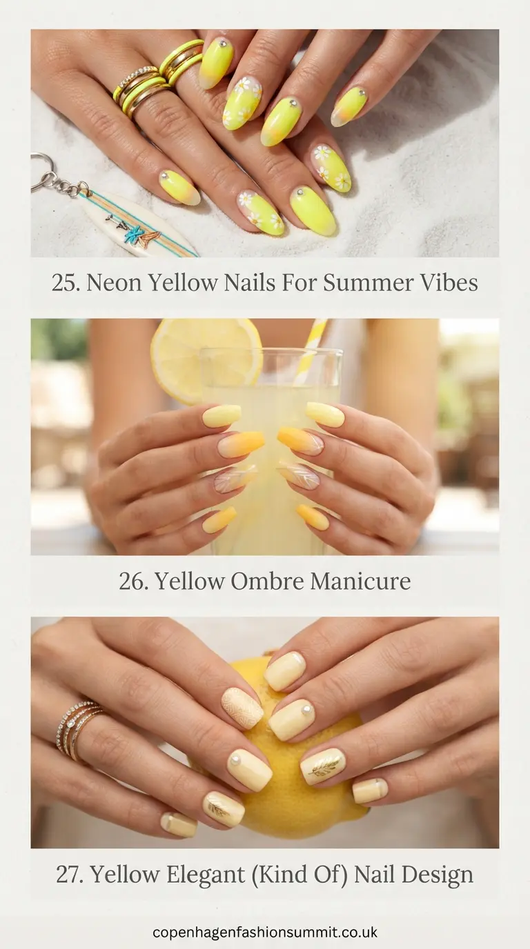 37+ Bright Yellow Nail Ideas to Brighten Up Your Summer 10 Cute Yellow Nail Designs Part 9