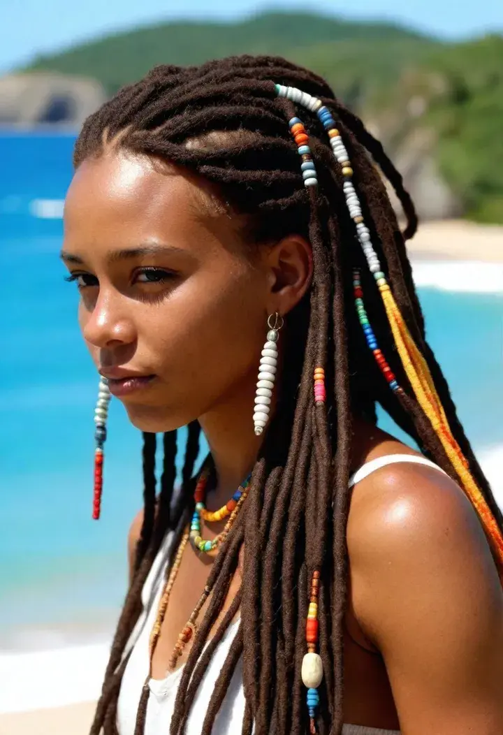 Decorated Dreadlocks Hairstyle