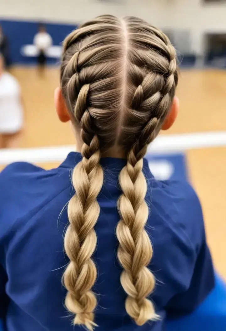 Double Dutch Braids volley ball haircut