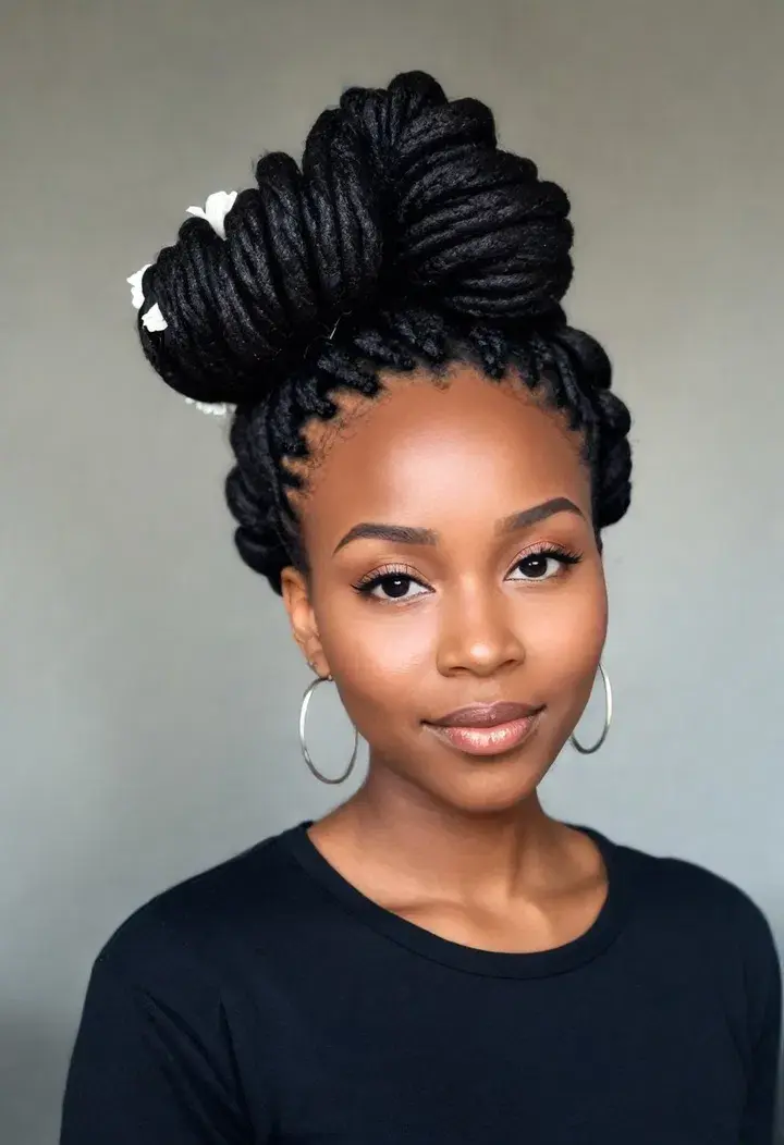  Dreadlock Flower Bun Haircut