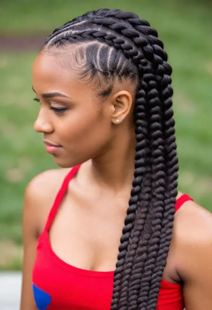  Dutch Braids on Natural Hairstyle for black women