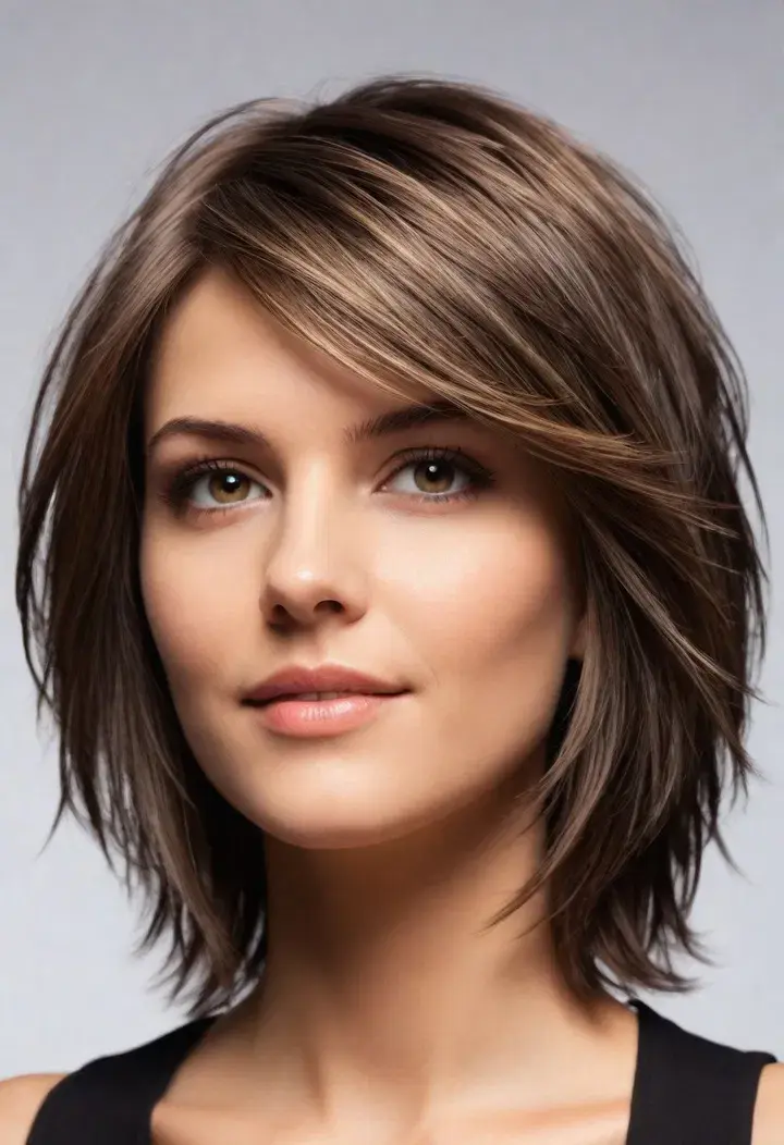 Dynamic Razor Cut for medium length hairstyle