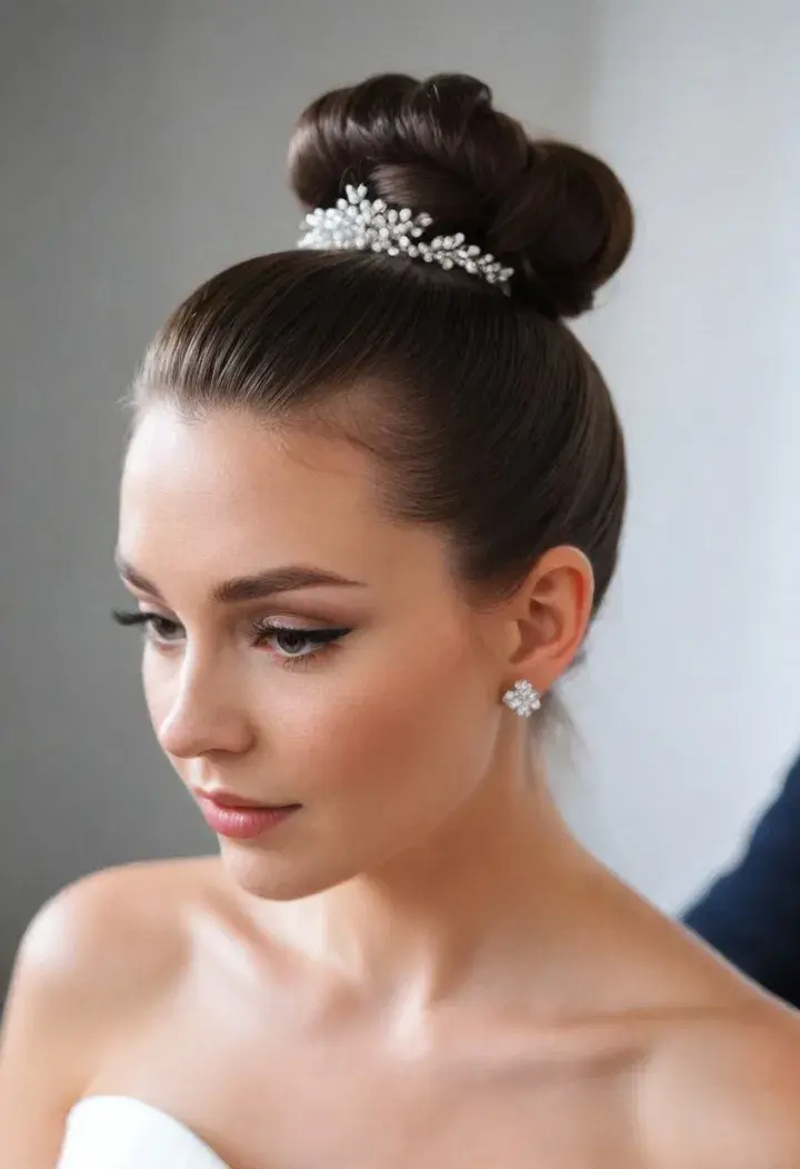 Elegant Top Knot Wedding Hairstyle 