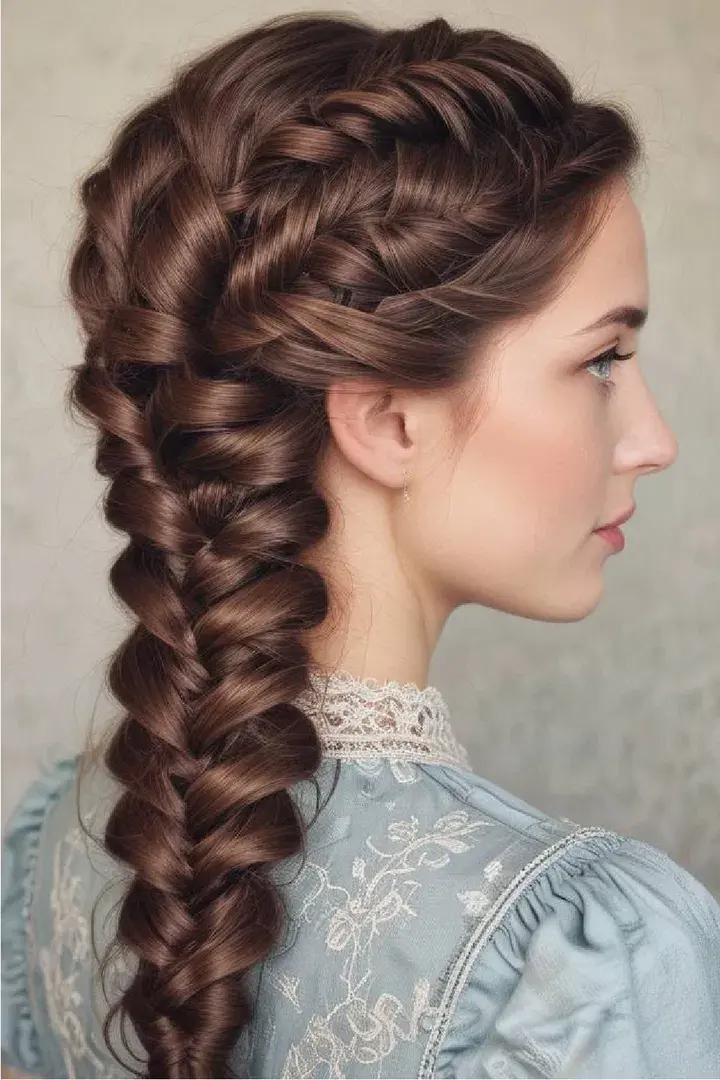 Fishtail Braid Victorial Hairstyle