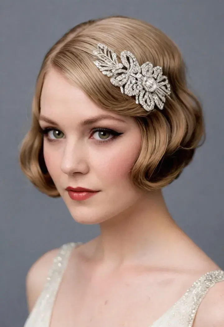 Gatsby-Inspired Bob Wedding Hairstyle