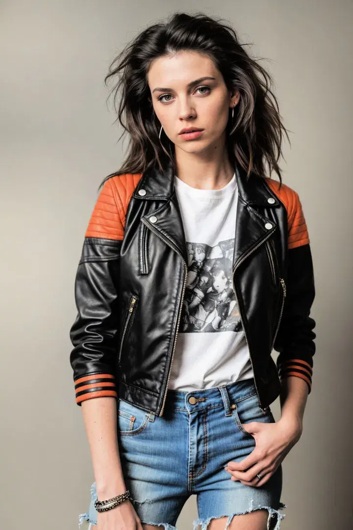 Graphic Tee and Leather Jacket