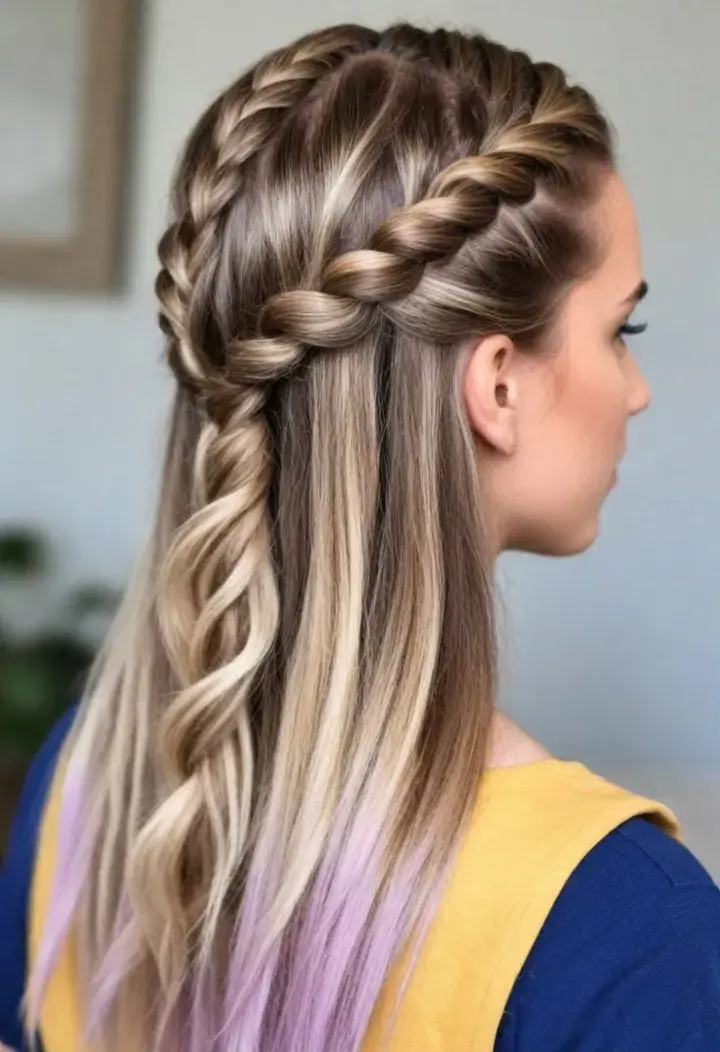 Half Braided Hairstyle for medium length hairstyle