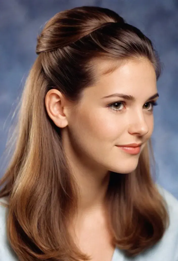 Half-Up, Half-Down 90s hairstyle