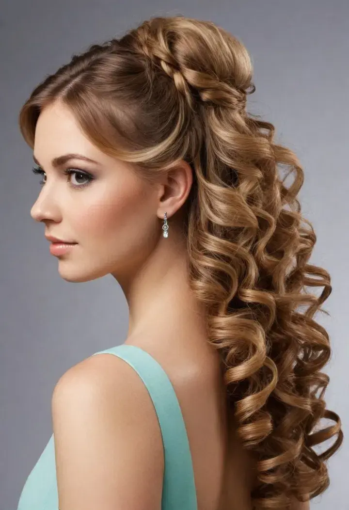 Half-Up, Half-Down Curls Hairstyle