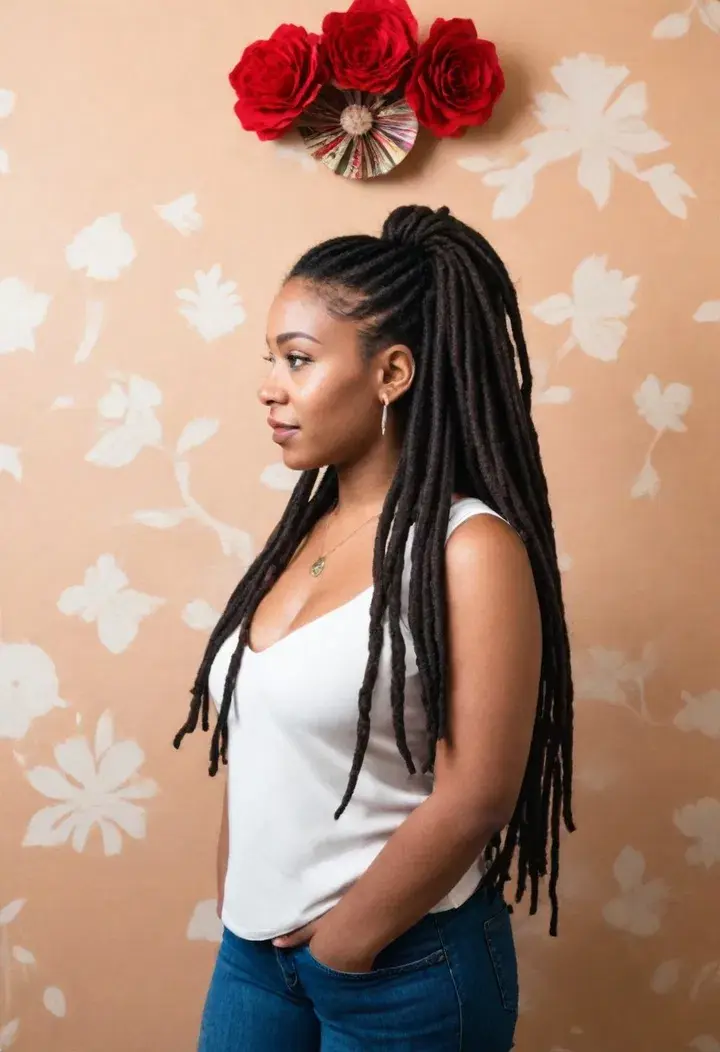  Half-Up, Half-Down Dreadlocks Hairstyle